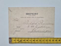 Vykort / brefkort. Barn som tvättar / stortvätt 1906 (H. Kaulbach)