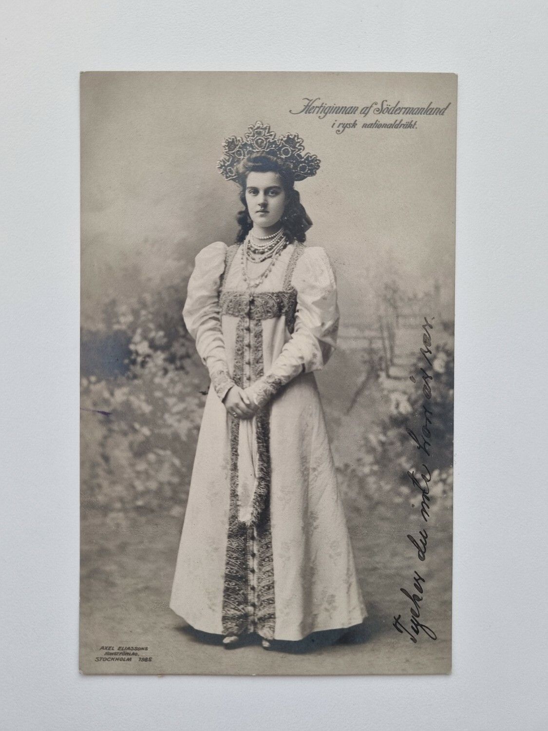 Vykort / brefkort. Hertiginnan af Södermanland, 1908