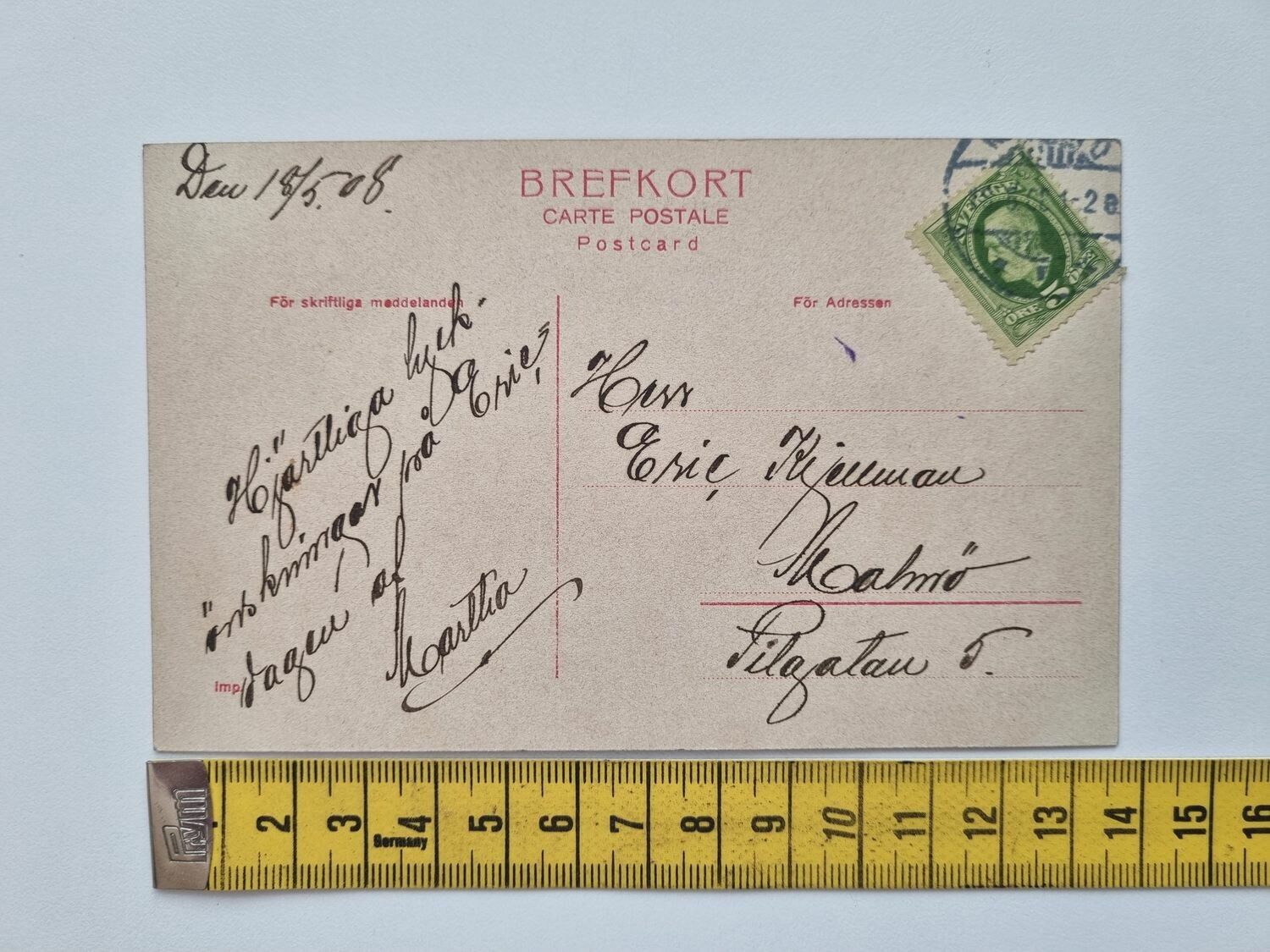 Vykort / brefkort. Hertiginnan af Södermanland, 1908