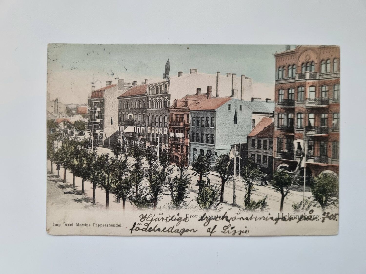 Vykort / Brefkort Helsingborg Drottninggatan 1915