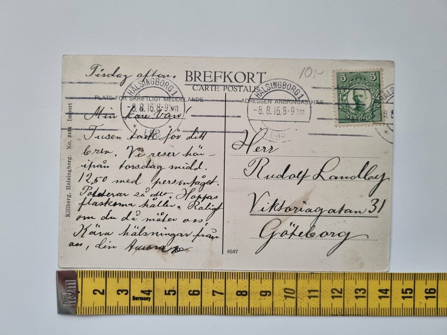 Vykort / brefkort Helsingborg Pålsjö damm 1916