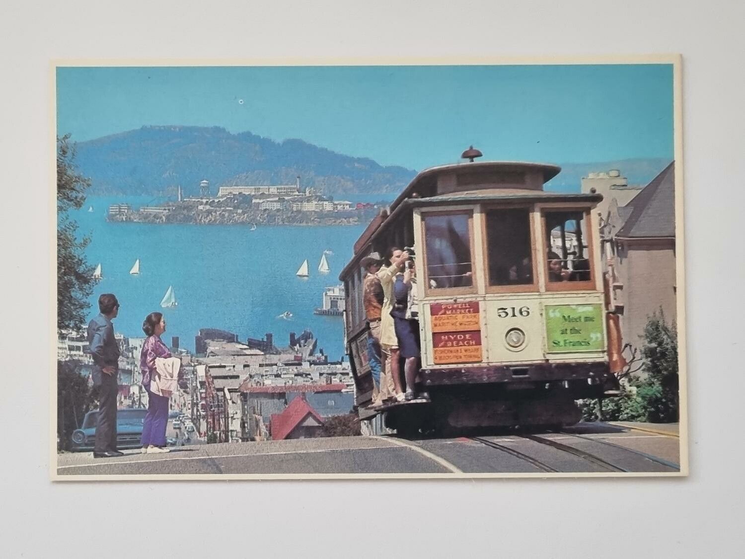 Vykort - Cable Car, Hyde Street, San Francisco