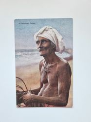 Vykort A Fisherman, Ceylon