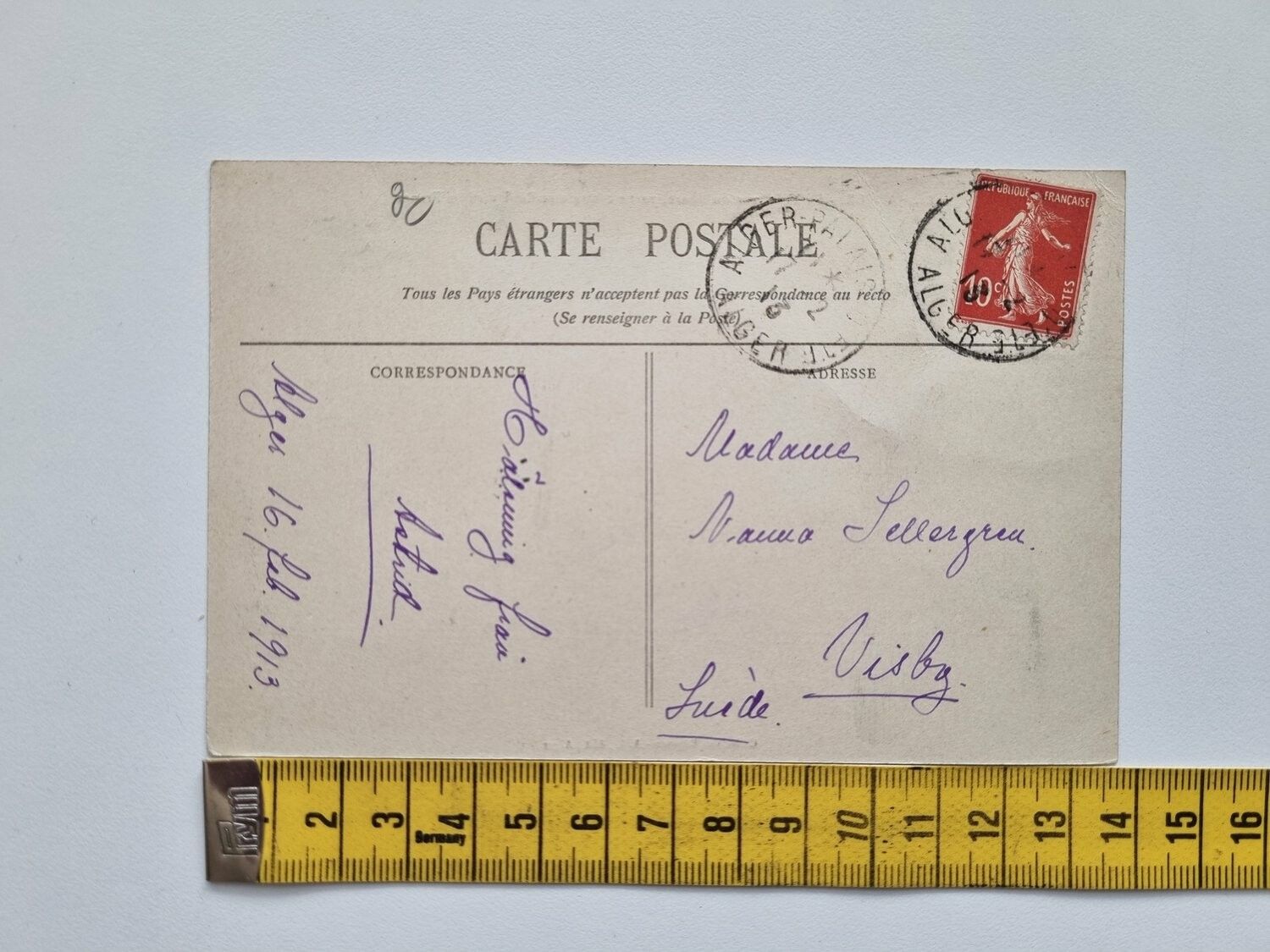 Vykort ALGER / Algeriet. La Ville 1913