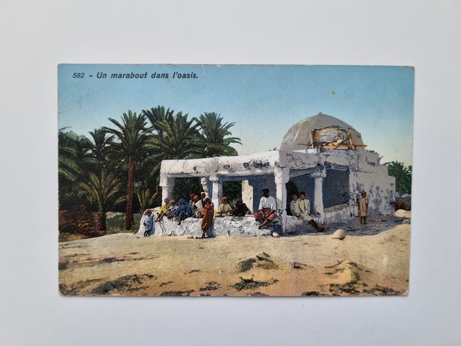 Vykort Algeriet, Un marabout dans l'oasis