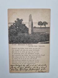 Vykort Alfvesta. Bländastenen vid Blädinge 1903