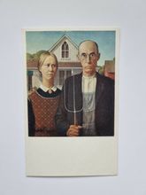 Vykort American Gothic Grant Wood American, 1892-1942
