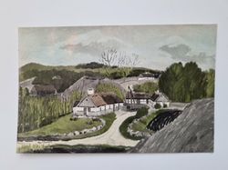 Vykort Andrarum. Alunbruket. Hallgrens tunnbinderiverkstad