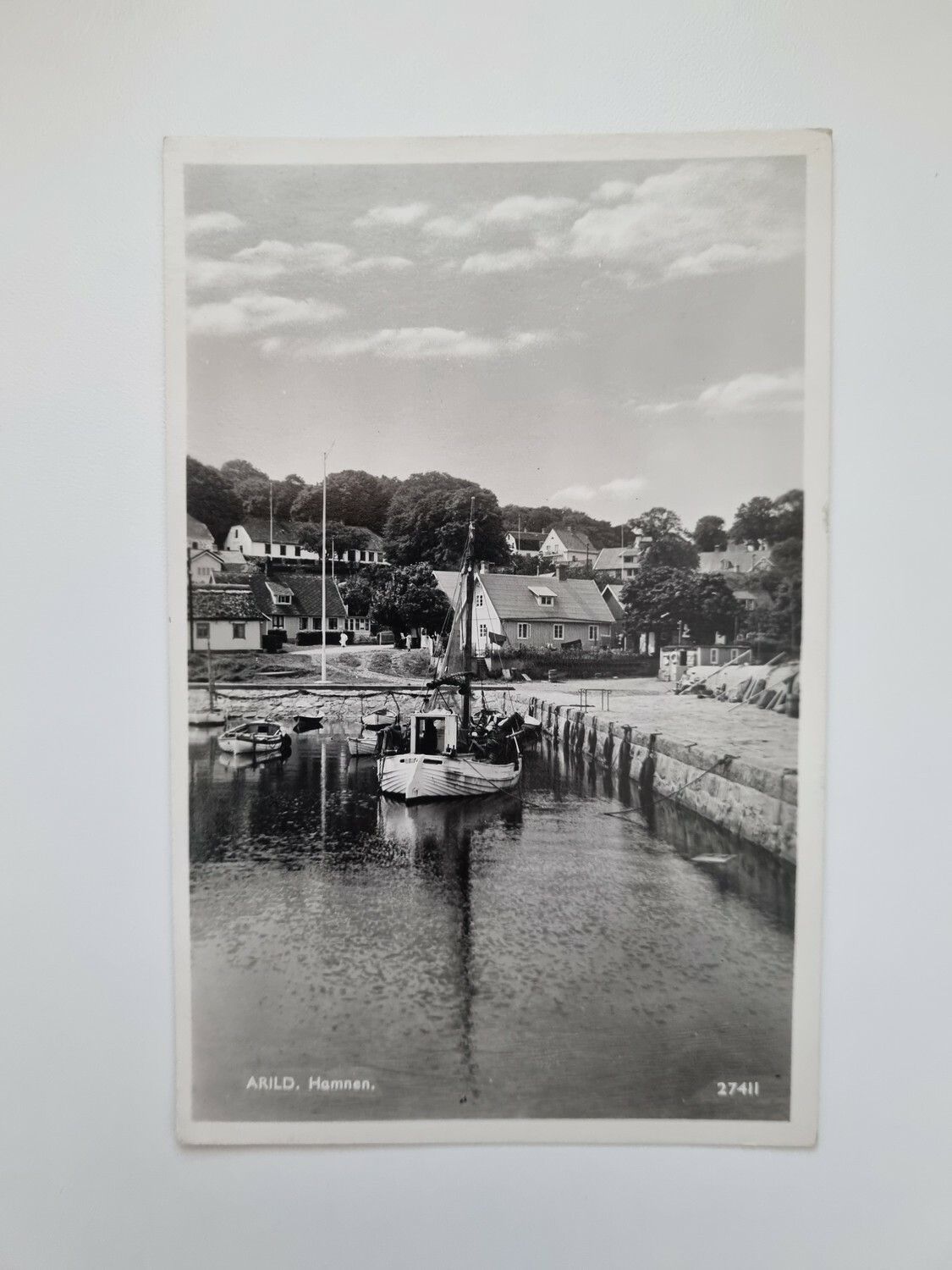 Vykort ARILD hamnen 1945