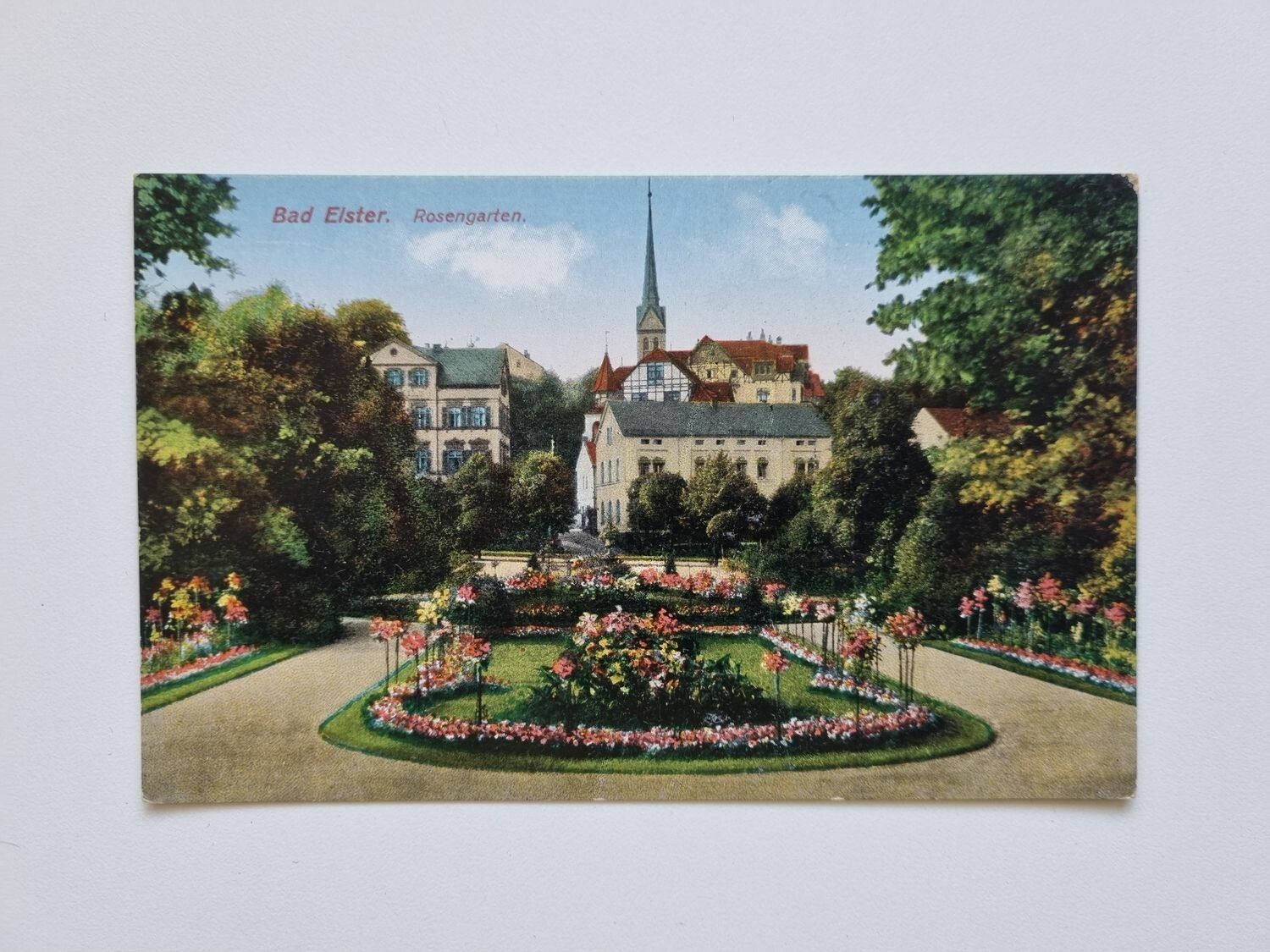 Vykort Bad Elster. Rosengarten