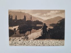 Vykort Bad Ems, Partie an der Lahn, 1904