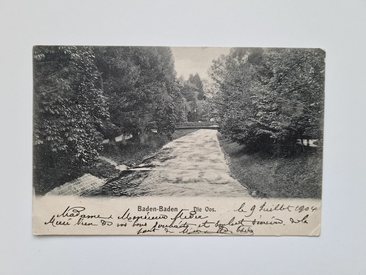 Vykort Baden-Baden Die Oos, 1904