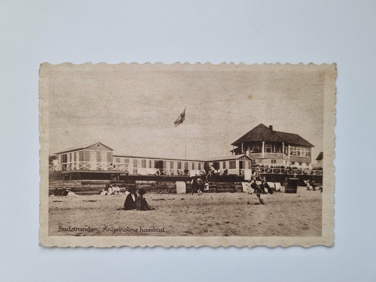 Vykort Badstranden, Angelholms havsbad 1922