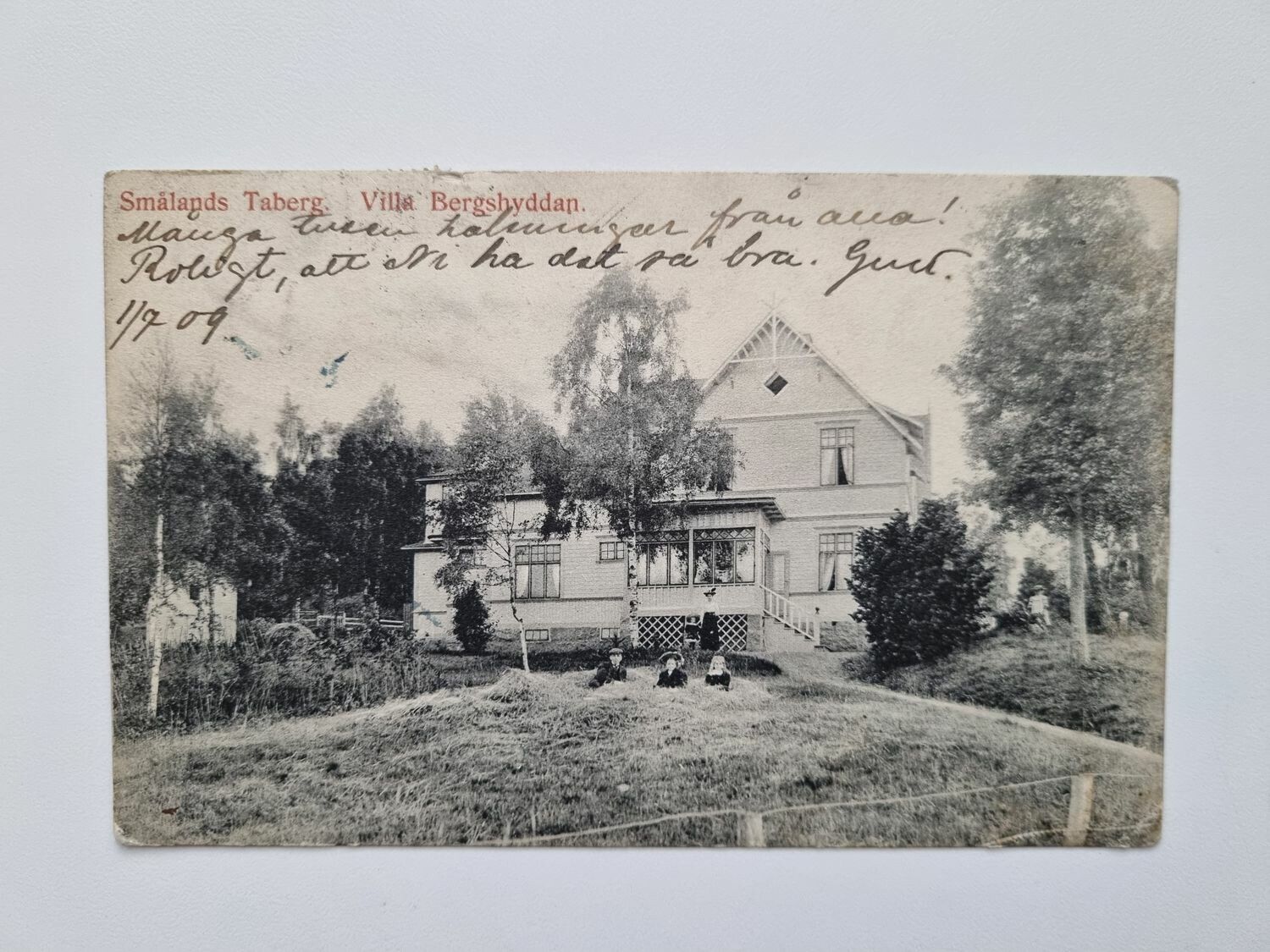 Vykort Smålands Taberg Villa Bergshyddan 1909