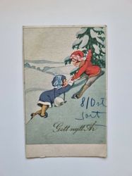 Vykort Barn i snön