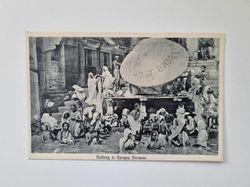 Vykort Bathing In Ganges, Benares