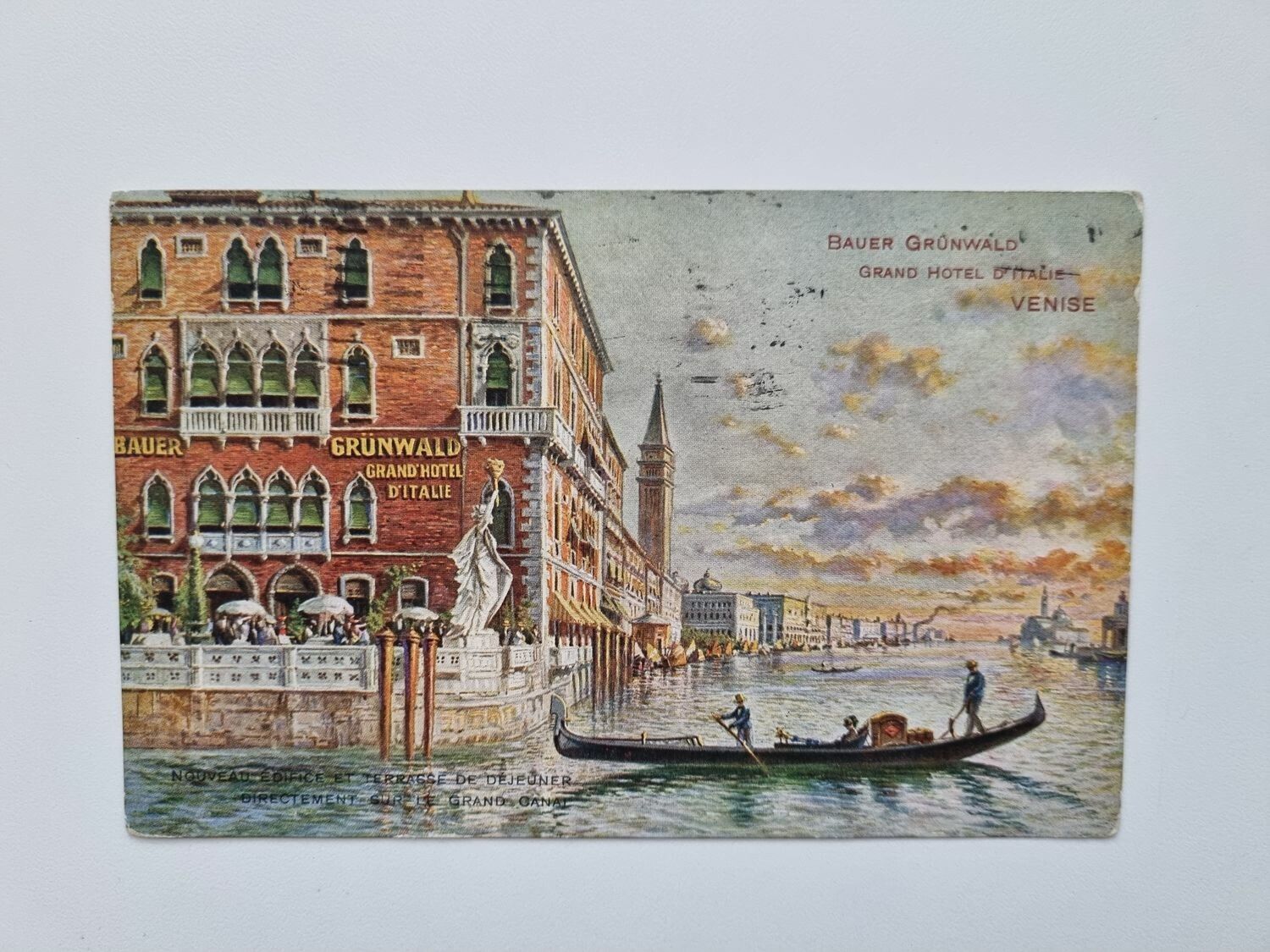 Vykort BAUER GRÜNWALD GRAND HOTEL D'ITALIE VENISE 1924