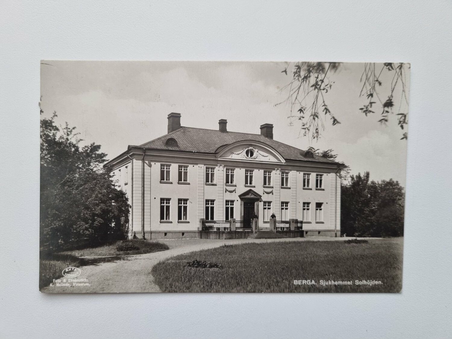 Vykort BERGA, Sjukhemmet Solhöjden.