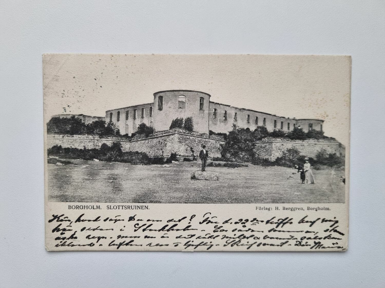 Vykort BORGHOLM. SLOTTSRUINEN, 1907