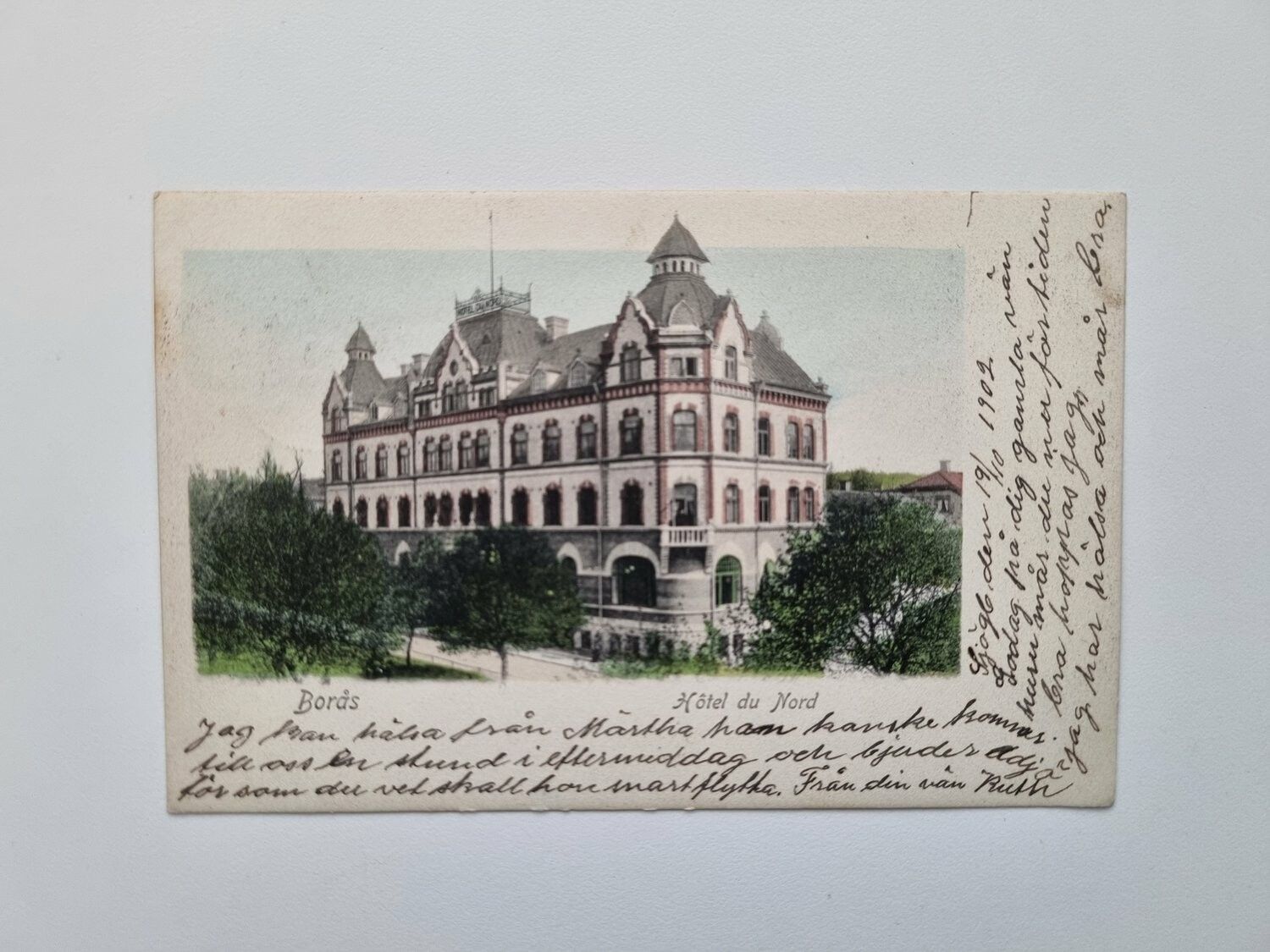 Vykort Borås Hôtel du Nord 1902