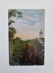 Vykort Borås. Parli från Stadsparken, 1908