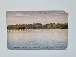 Vykort BRIDGE FROM WATERTOWN TO CAMBELL'S ISLAND - 1908