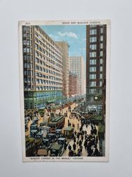 Vykort BUSIEST CORNER IN THE WORLD, CHICAGO, 1923