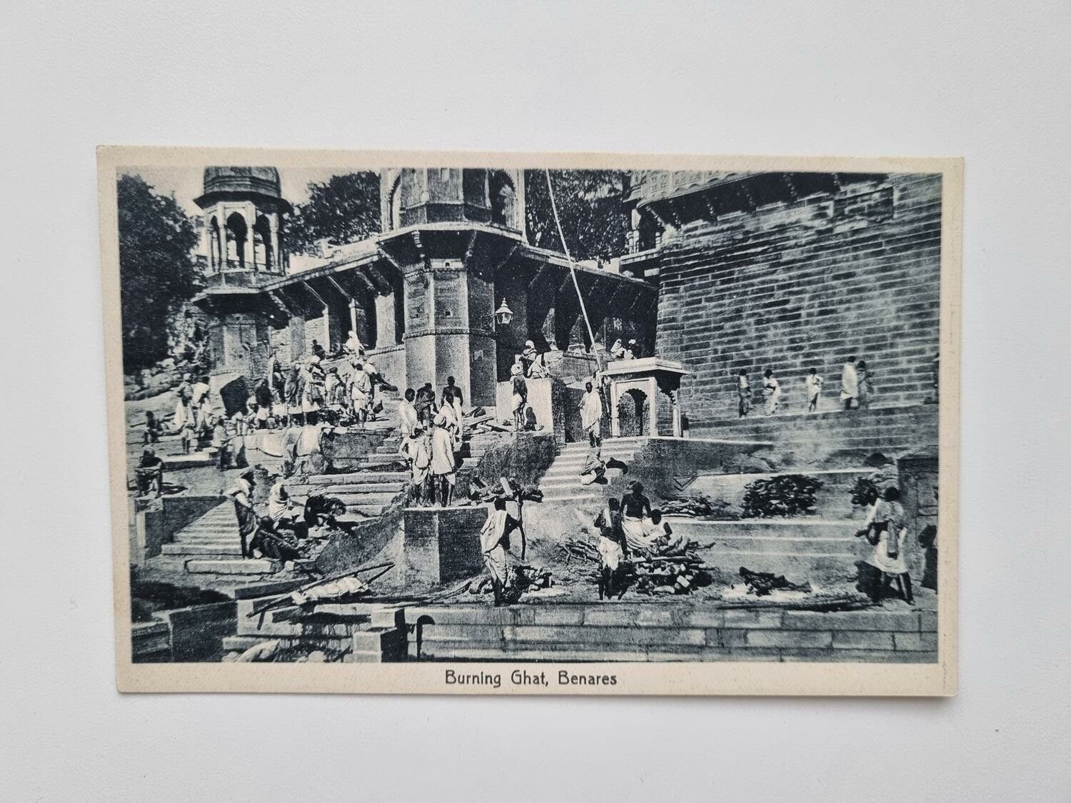 Vykort Burning Ghat, Benares
