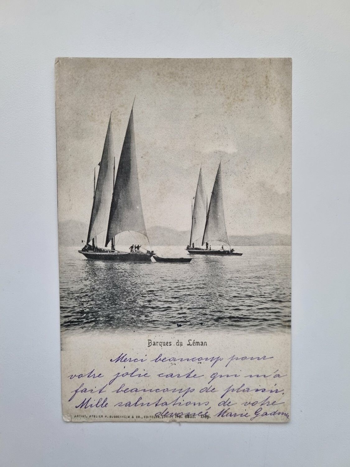 Vykort Barques du Léman, 1904