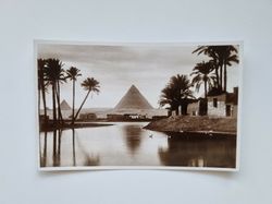 Vykort Cairo-The Pyramids at Floodtime