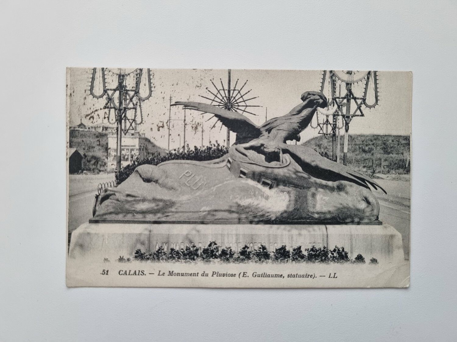 Vykort CALAIS. Le Monument du Pluviose, 1927