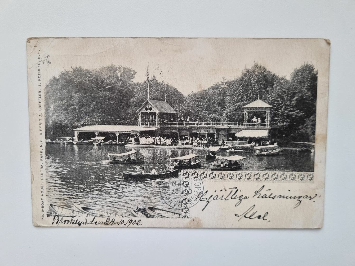 Vykort Central Park Boat House - 1902