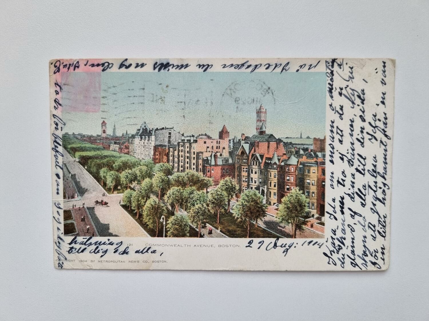 Vykort COMMONWEALTH AVENUE BOSTON - 1904