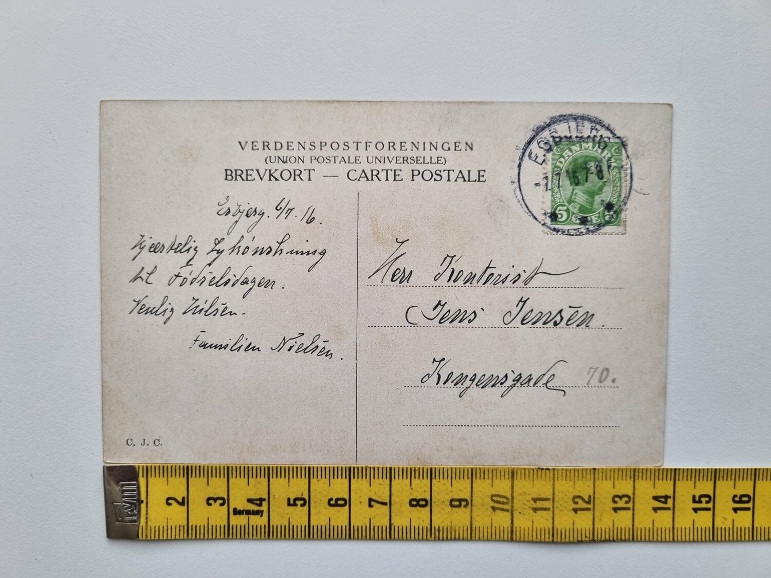 Vykort Danmark, Paladshotellet Esbjerg, 1916