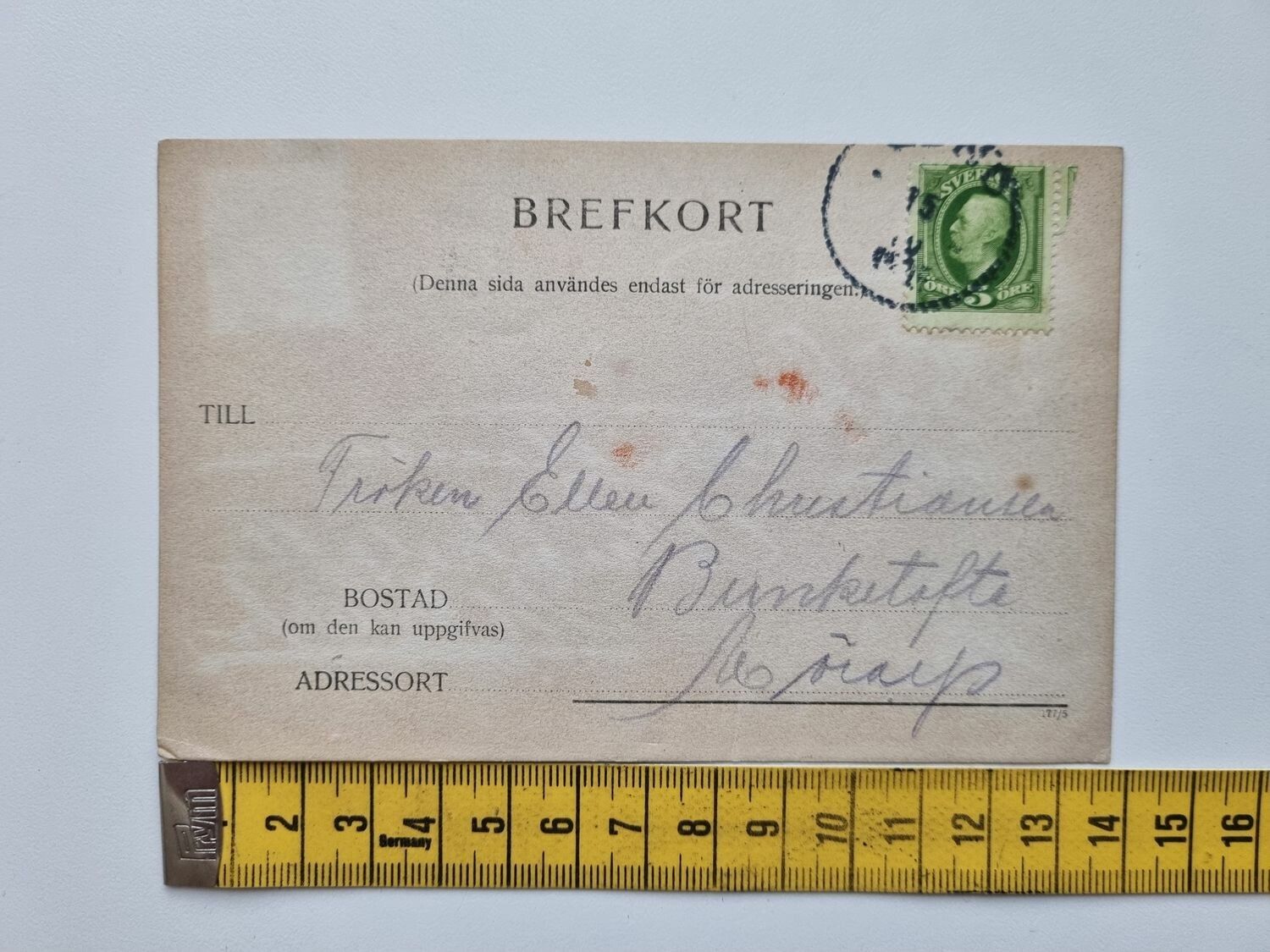Vykort daterad 1905