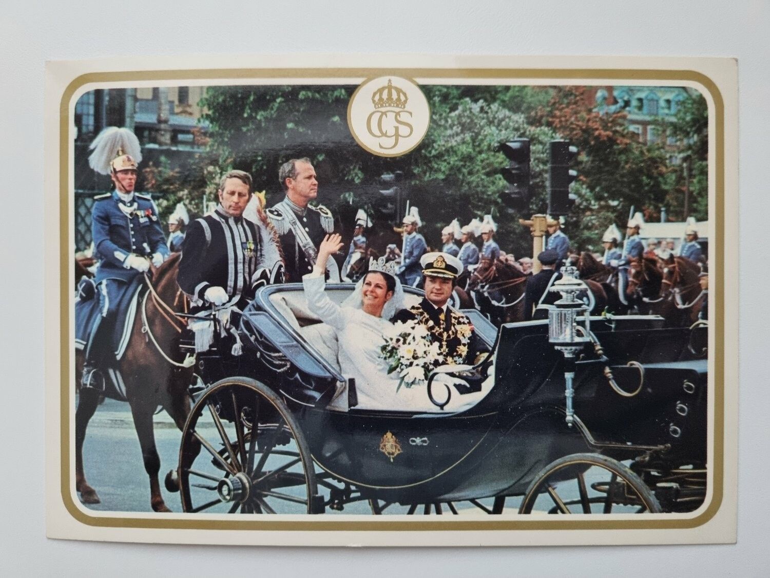 Vykort DD.MM. Konung Carl XVI Gustaf och Drottning Silvia.