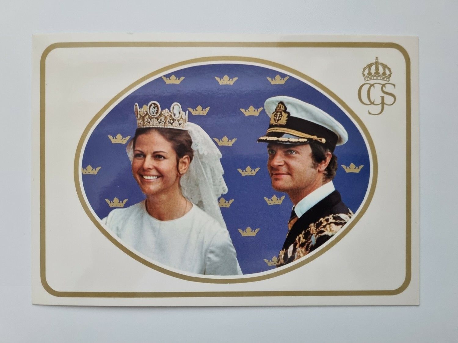 Vykort DD.MM. Konung Carl XVI Gustaf och Drottning Silvia.
