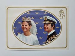 Vykort DD.MM. Konung Carl XVI Gustaf och Drottning Silvia.