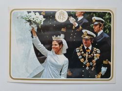 Vykort DD.MM. Konung Carl XVI Gustaf och Drottning Silvia.