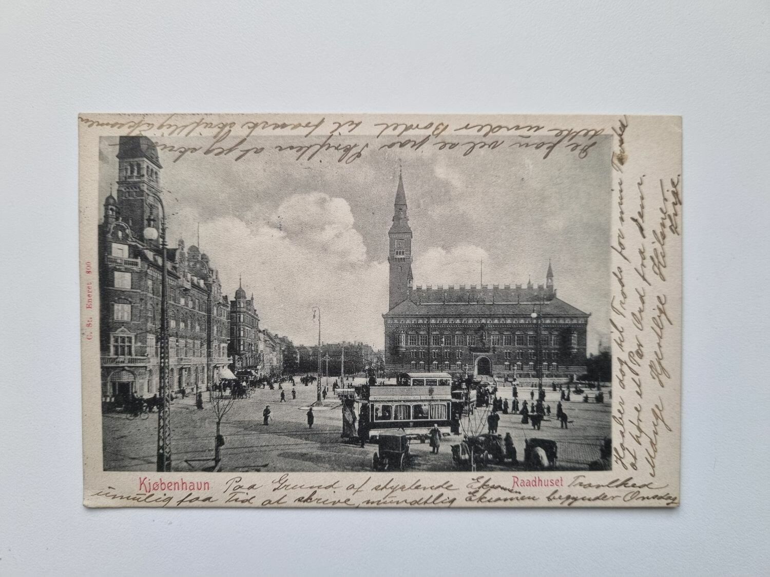 Vykort Kjøbenhavn Raadhuset, 1904
