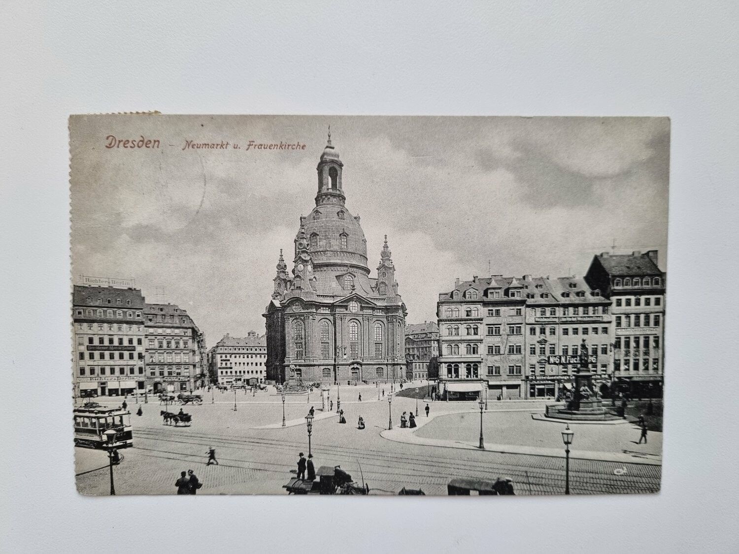 Vykort Dresden Neumarkt u. Frauenkirche 1908