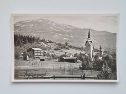 Vykort Duved Åre nya kyrka med Åreskutan