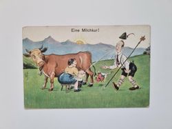 Vykort Eine Milchkur!