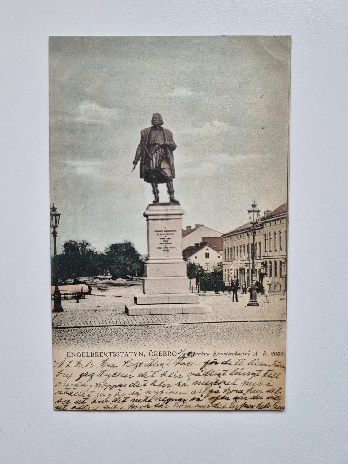 Vykort ENGELBREKTSSTATYN, ÖREBRO 1903