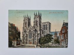 Vykort York Minster, West Front, 1920