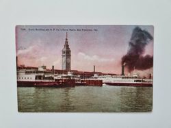 Vykort Ferry Building and S. P. Co.'s Ferry Boats, San Francisco, Cal.