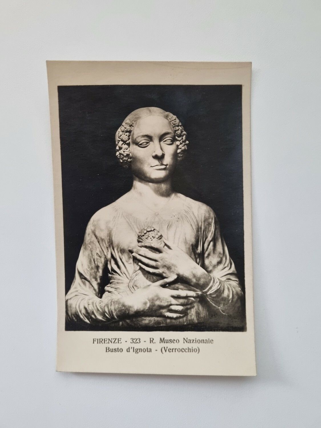 Vykort FIRENZE 323 R. Museo Nazionale Busto d'ignota (Verrocchio)