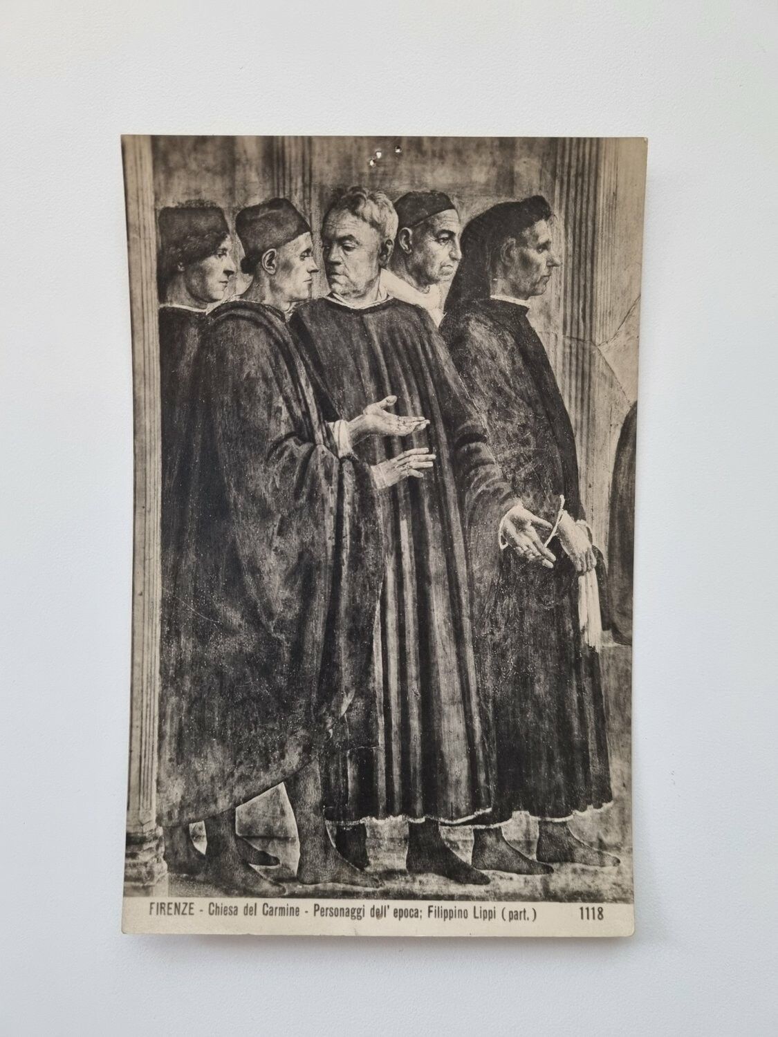 Vykort FIRENZE Chiesa del Carmine Personaggi dall' epoca: Filippino Lippi