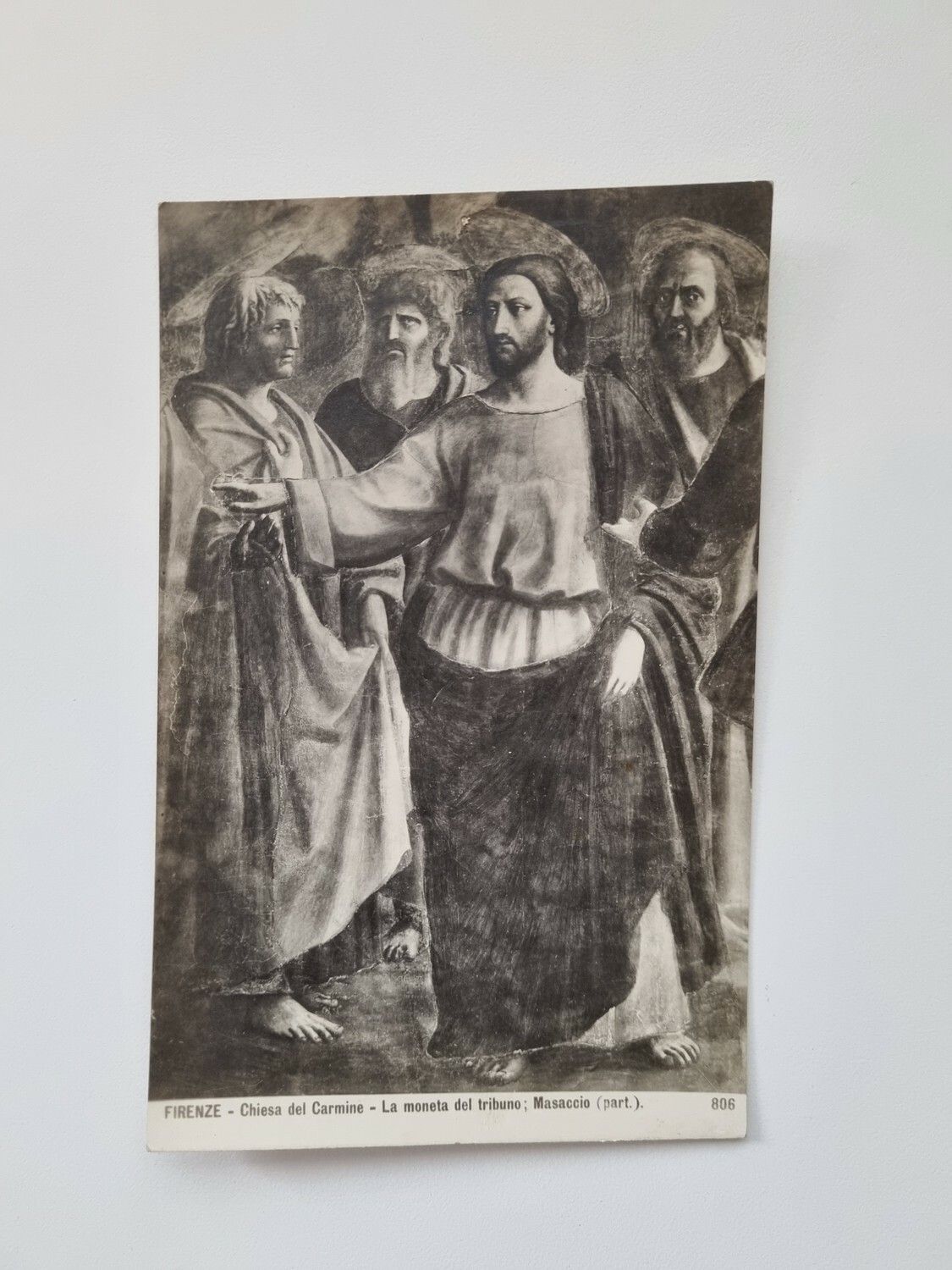 Vykort FIRENZE Chiesa del Carmine La moneta del tribuno, Masaccio