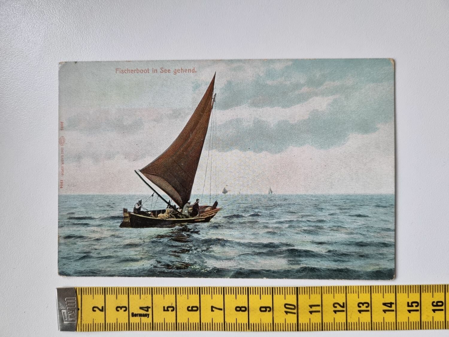Vykort Fischerboot in See gehend